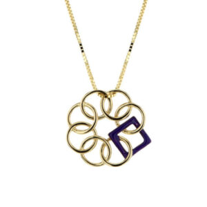 14KT Yellow Gold & Purple Enamel Symbol Pendant