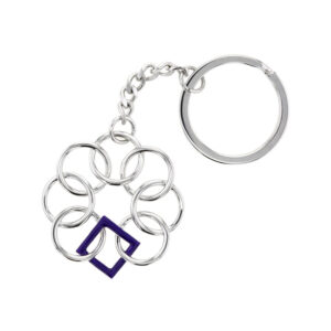Classic Sterling Silver & Purple Enamel Iconic Keyring
