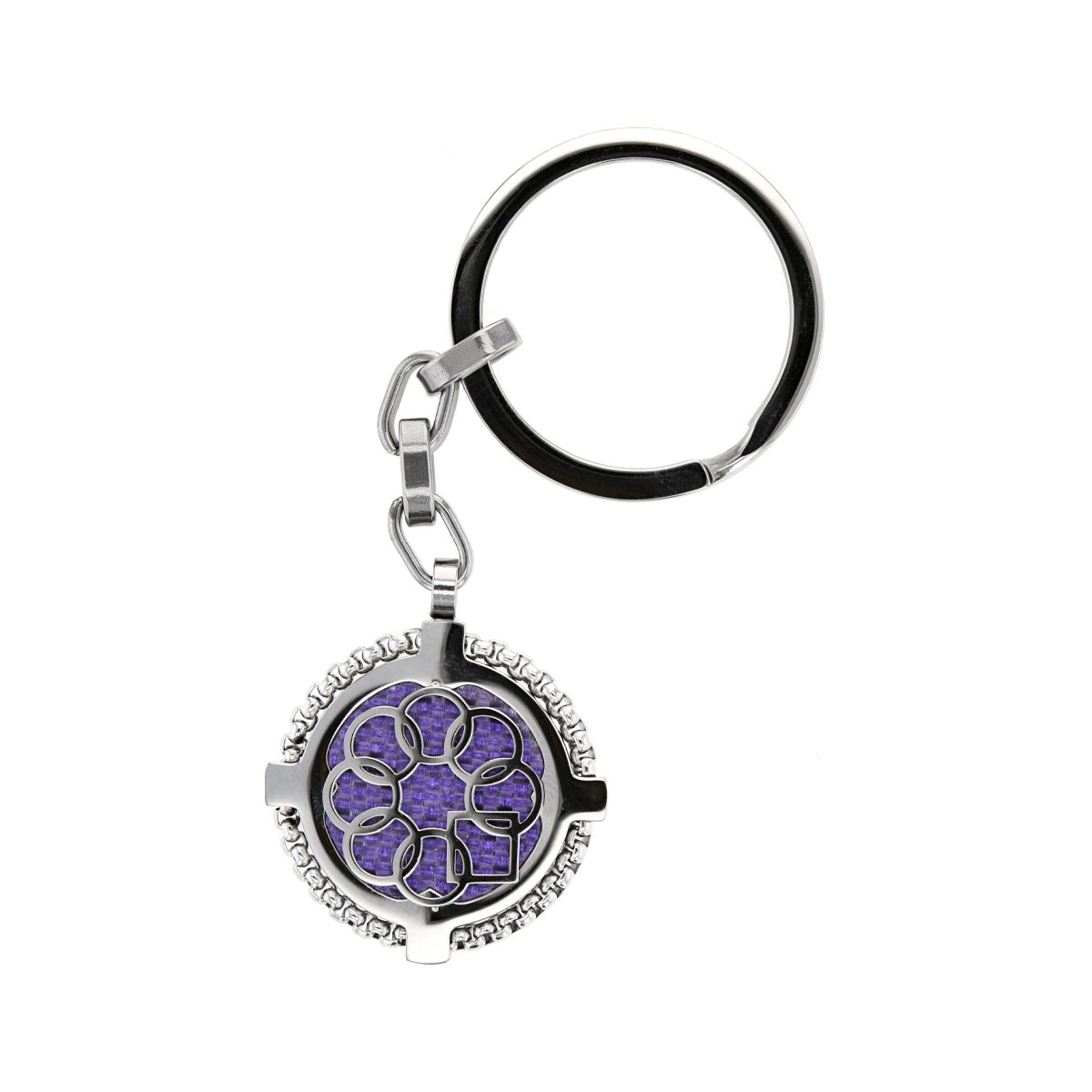 purple compass keychain