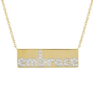 yellow gold diamond embrace necklace
