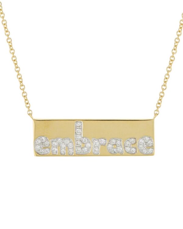 yellow gold diamond embrace necklace