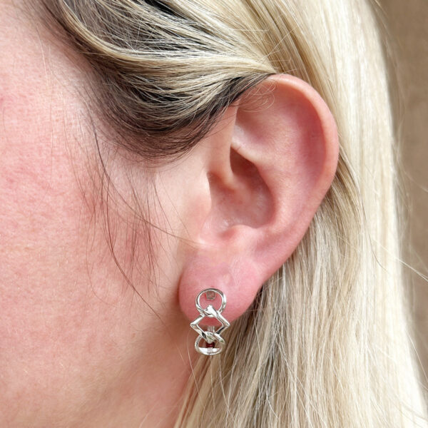 Sterling Silver Emblem Semi Hoop - Image 2