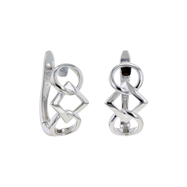 Sterling Silver Emblem Semi Hoop