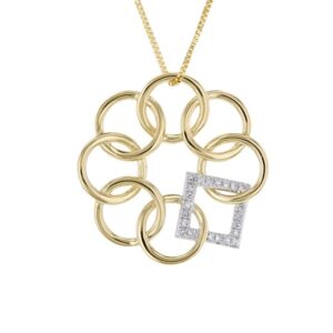14k Yellow Gold & Diamond Refined Symbol Pendant