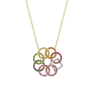 Multi-Sapphire & Diamond Symbol Pendant
