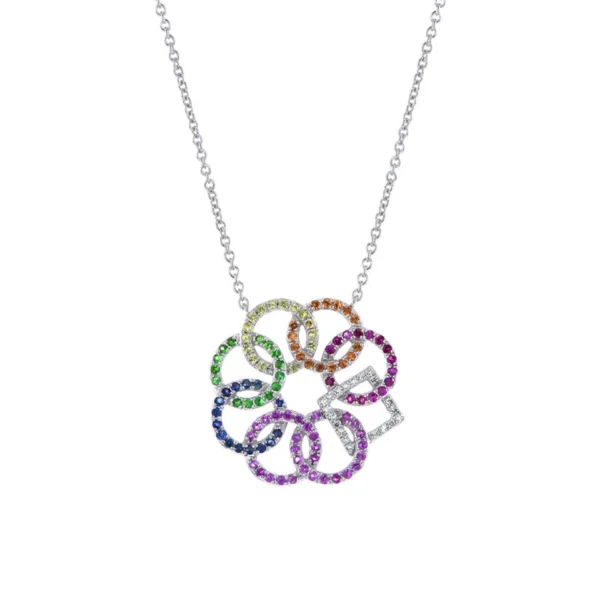 Multi-Sapphire & Diamond Symbol Pendant - Image 2